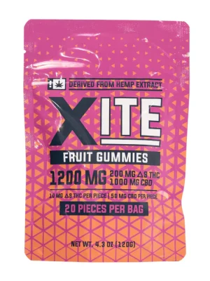 D9 Gummies - 1200 MG - Fruit Gummies - 20ct - Xite