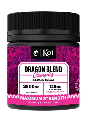 D9 Gummies - 2500mg Dragon Blend Gummies - Black Razz - KOI