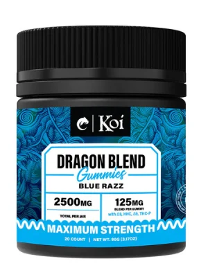 D9 Gummies - 2500mg Dragon Blend Gummies - Blue Razz - KOI