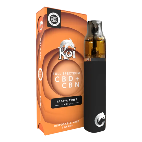 Koi Full Spectrum CBD + CBN Disposable Vape Bar (2 Gram) - Papaya Twist (Indica)