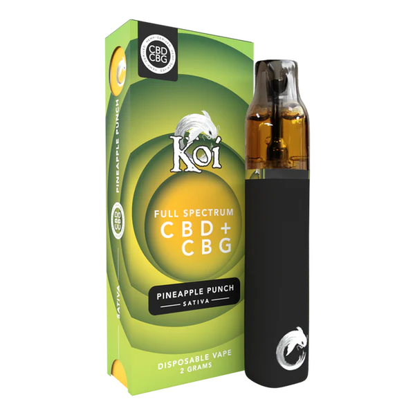 Koi Full Spectrum CBD + CBG Disposable Vape Bar (2 Gram) – Pineapple Punch (Sativa)
