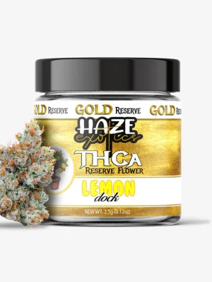 THC-A Flower / Lemon Dock / 3.5g Jar / Haze Exotics Gold Reserve