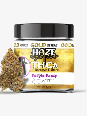 THC-A Flower / Purple Panty Dropper / 3.5g Jar / Haze Exotics Gold Reserve