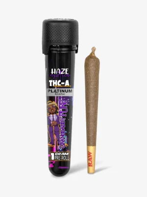 THC-A Flower / Grandaddy Purp / 1g Preroll / Haze Exotics Platinum Reserve