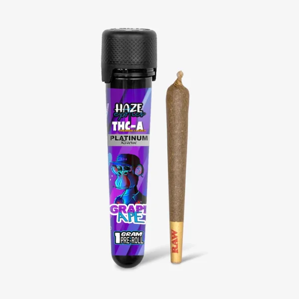 THC-A Flower / Grape Ape / 1g Preroll / Haze Exotics Platinum Reserve