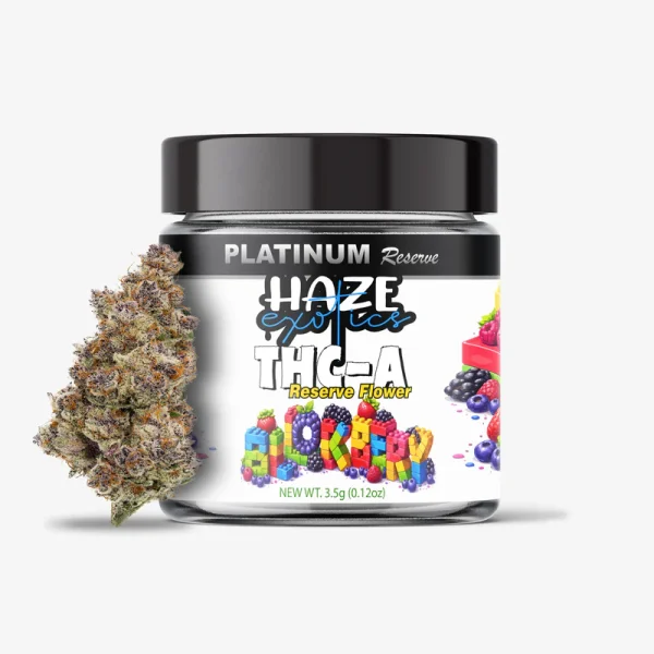 THC-A Flower / Blockberry / 3.5g Jar / Haze Exotics Platinum Reserve