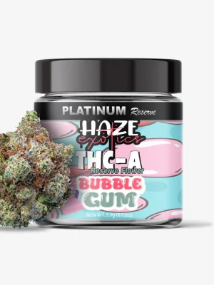 THC-A Flower / Bubblegum / 3.5g Jar / Haze Exotics Platinum Reserve