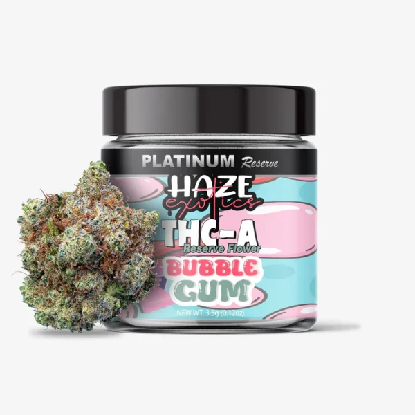 THC-A Flower / Bubblegum / 3.5g Jar / Haze Exotics Platinum Reserve