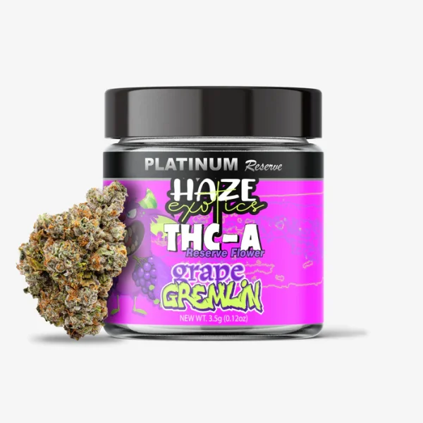 THC-A Flower / Grape Gremlin / 3.5g Jar / Haze Exotics Platinum Reserve