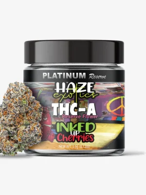 THC-A Flower / Inked Up Cherries / 3.5g Jar / Haze Exotics Platinum Reserve