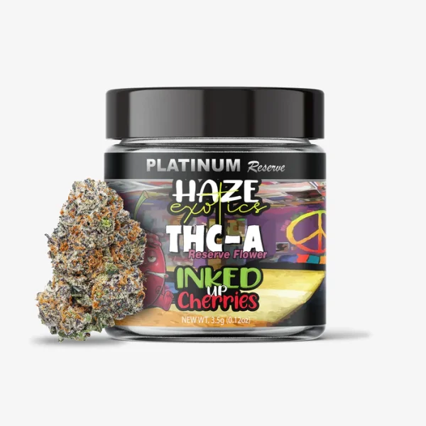 THC-A Flower / Inked Up Cherries / 3.5g Jar / Haze Exotics Platinum Reserve
