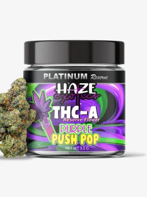 THC-A Flower / Purple Push Pop / 3.5g Jar / Haze Exotics Platinum Reserve