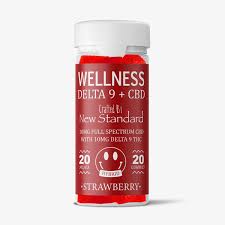 D9/CBD - WELLNESS - 20mg Gummy - Strawberry 20ct - New Standard
