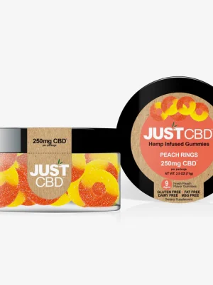 Gummy Rings - 250/500/750/1000mg Peach - Just CBD