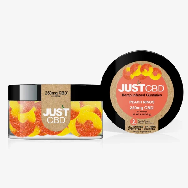Gummy Rings - 250/500/750/1000mg Peach - Just CBD