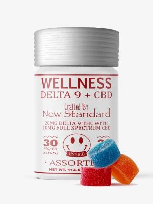 D9/CBD - WELLNESS - 30mg Gummy - Assorted 20ct - New Standard Hemp