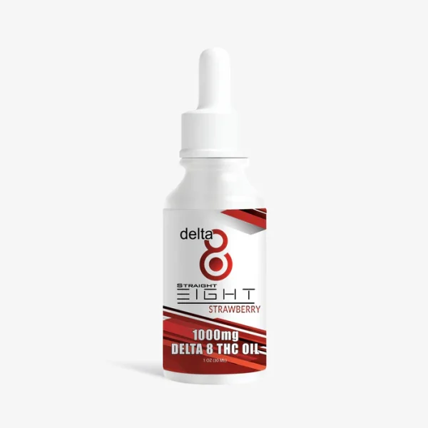Delta 8 THC Tincture - 1000mg Strawberry - Straight 8