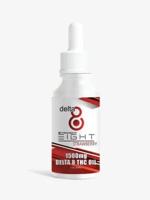 Delta 8 THC Tincture - 1500mg Strawberry - Straight 8