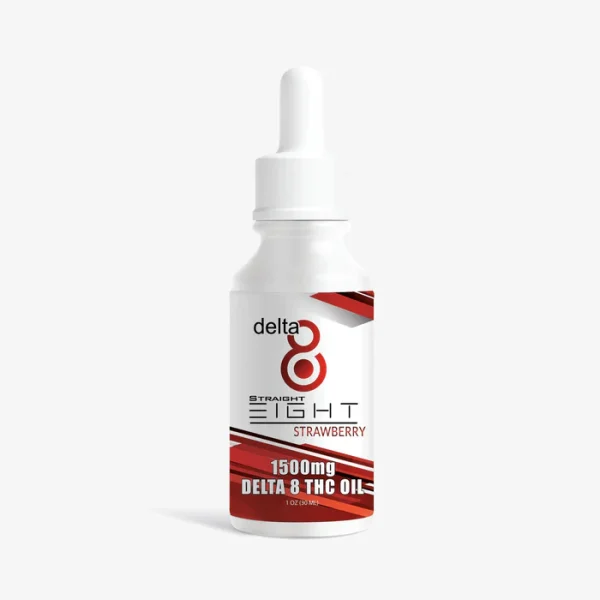 Delta 8 THC Tincture - 1500mg Strawberry - Straight 8
