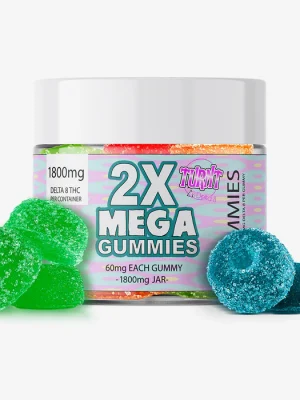 Delta 8 THC 60mg Mega Gummies - 30ct - Assorted - TURNT