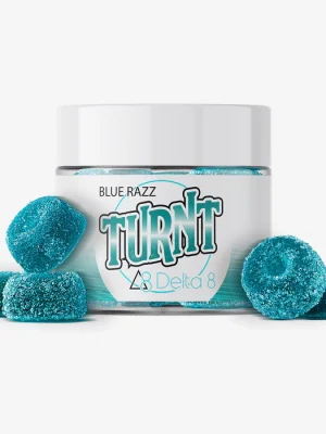 Delta 8 THC 30mg Gummies - Blue Razz 10ct - TURNT