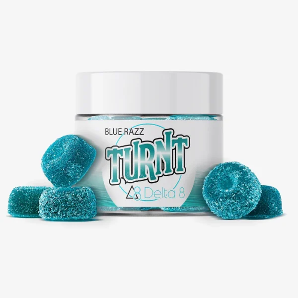 Delta 8 THC 30mg Gummies - Blue Razz 10ct - TURNT