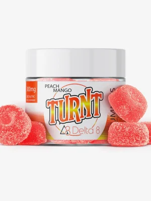 Delta 8 THC 30mg Gummies - Peach Mango 10ct - TURNT